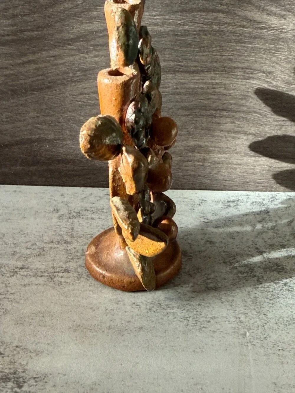Vintage Mexican Tree of Life Candelabra Handmade Folk Art Terracotta Pottery 5